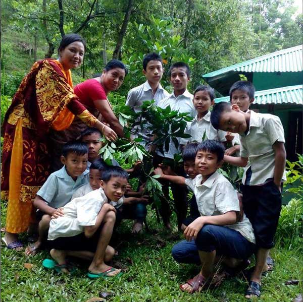 বৃক্ষচারা রোপণ করলেন কাপ্তাইয়ের শিক্ষকরাও