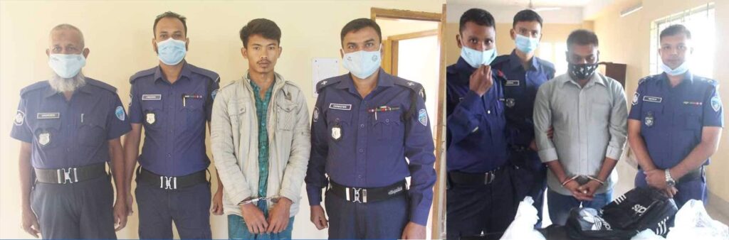 কাউখালীতে দুই মাদক পাচারকারী আটক