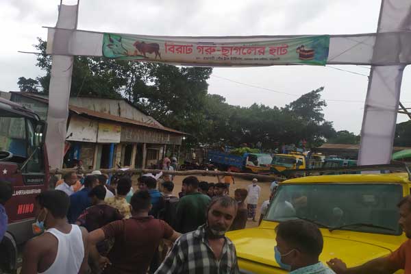 স্বাস্থ্যবিধির বালাই নেই রাঙামাটির কোরবানী পশুর হাটে